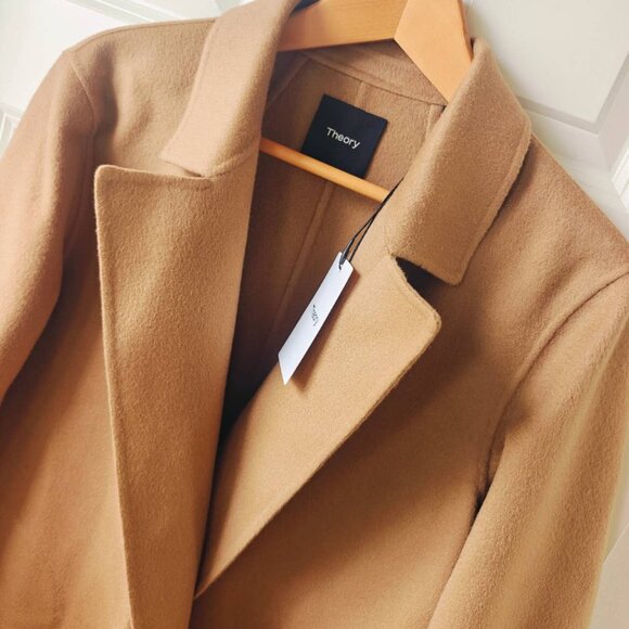 NWT Theory Sileena Wool Cashmere Jacket Coat in Buckwheat - Picture 4 of 5